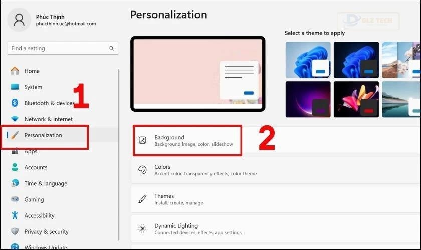 Menu cài đặt Windows 10