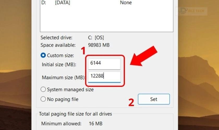 Nhấn tạo rồi khởi động máy để sử dụng bộ nhớ vừa thực hiện thêm