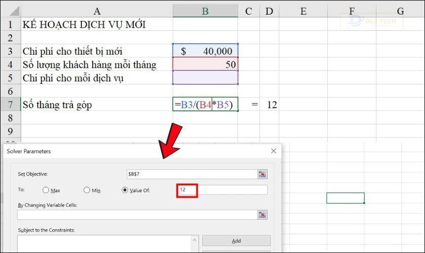 Hướng dẫn sử dụng Solver trong Excel
