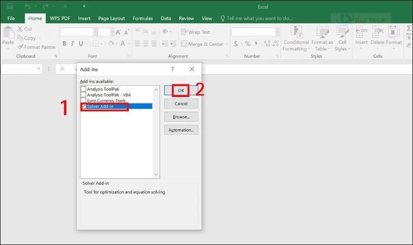 Hướng dẫn thêm Solver trong Excel để sử dụng