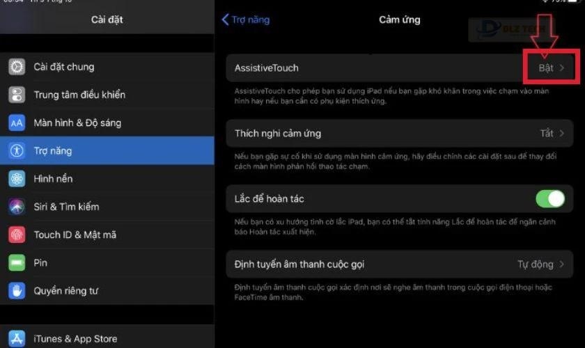 Bật Assistive Touch