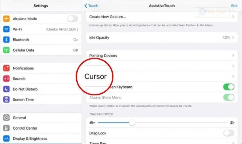 Chọn Cursor trong AssistiveTouch