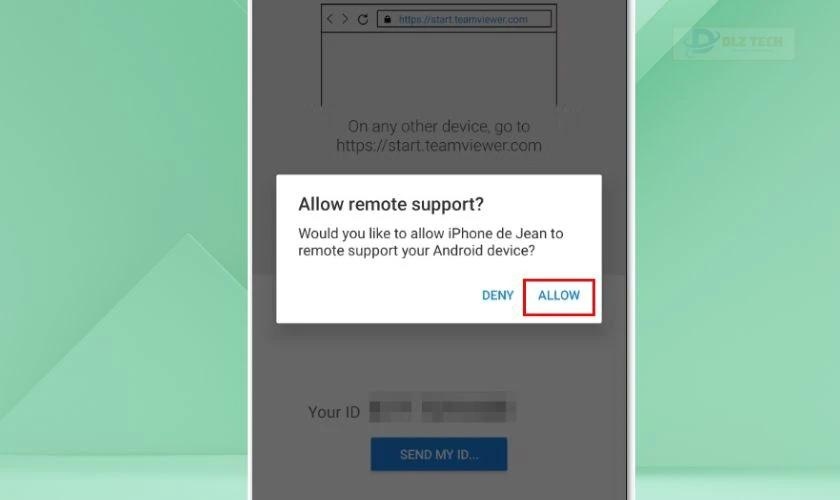 Nhấn Allow trên điện thoại để kết nối