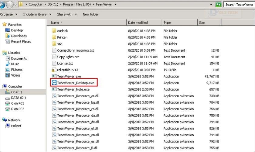TeamViewer được tải về trên Win sẽ có dạng file .exe