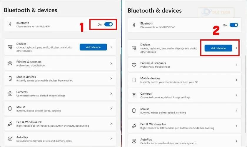 Cách kết nối loa Bluetooth với máy tính bàn - Click chọn Add Devices
