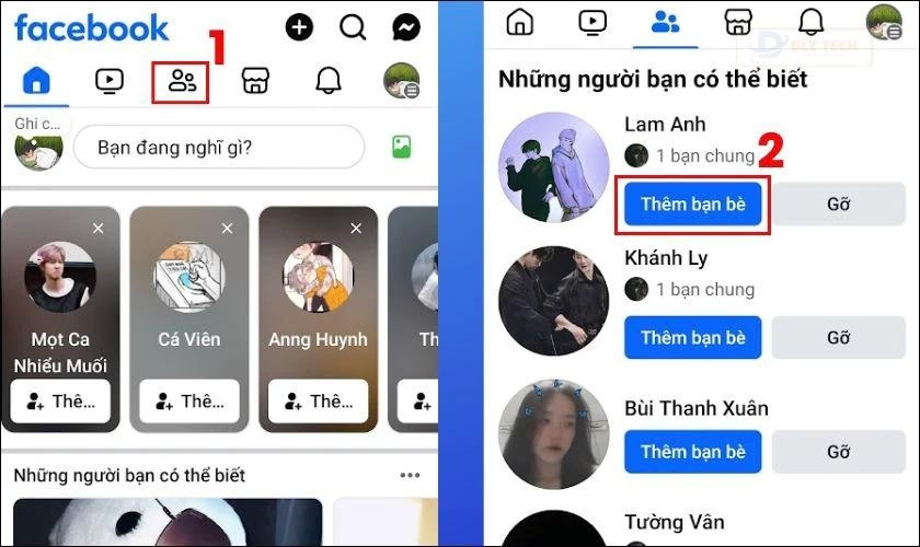 Tìm bạn bè qua gợi ý