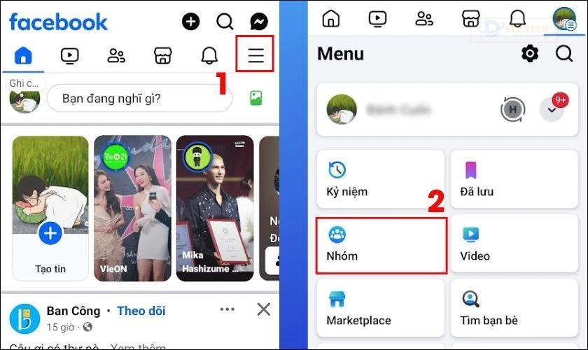 Truy cập các nhóm trên Facebook