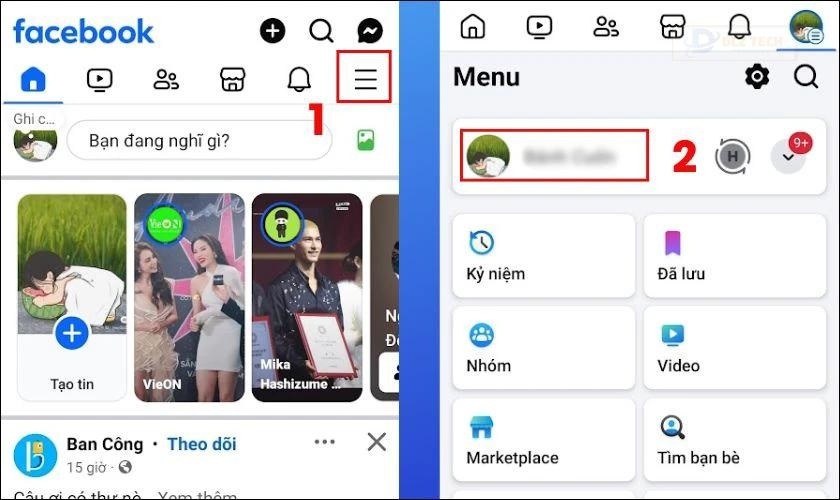 Truy cập trang cá nhân
