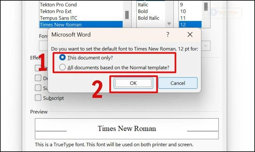 Cách cài Font mặc định cho Word với Windows nhanh nhất
