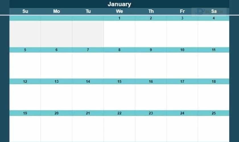 Mẫu lịch từ Spreadsheet Class