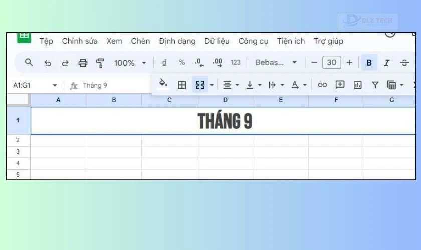 Tạo trang tính mới
