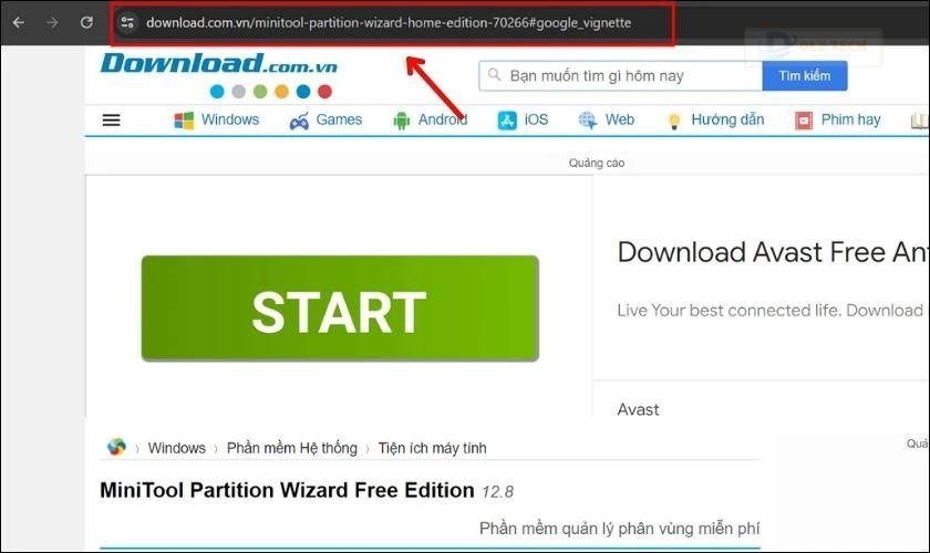 Tải xuống phần mềm MiniTool Partition Wizard