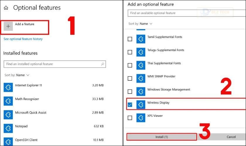 Bước 3: Cài đặt Wireless Display
