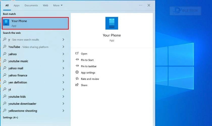Bước 1: Mở ứng dụng Your Phone