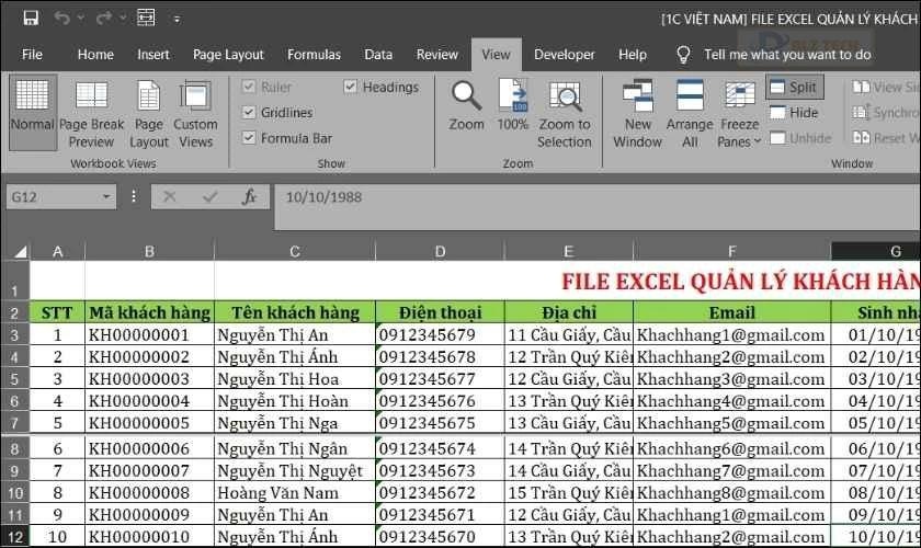 Chức năng Split trong Excel là gì