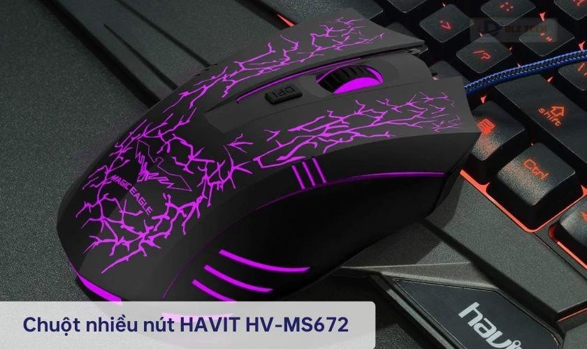 Chuột nhiều nút HAVIT HV-MS672 sở hữu thiết kế gọn nhẹ thoải mái cầm nắm
