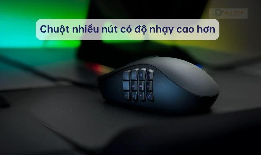 Chuột nhiều nút có độ nhạy cao hơn so với chuột thường