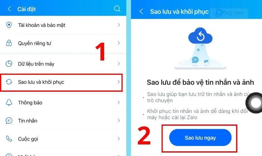 Sao lưu tin nhắn
