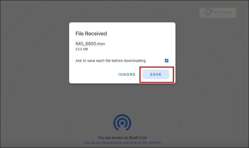 Chia sẻ video qua Snapdrop trên máy tính