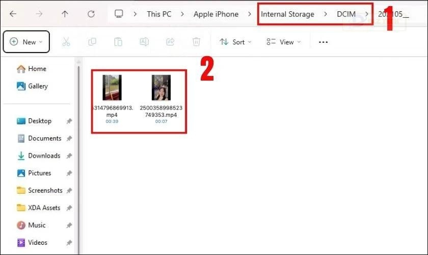 Mở thư mục DCIM trên iPhone