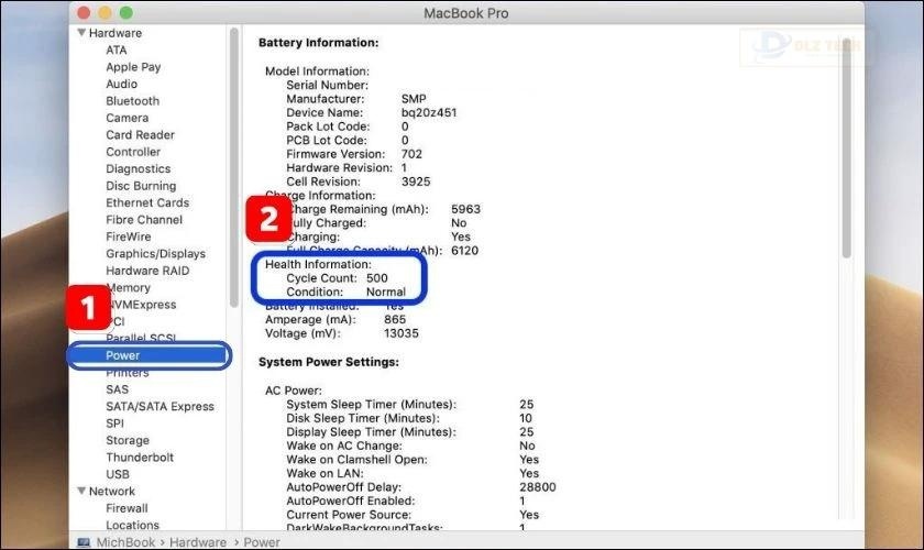 Kiểm tra số lần sạc pin Macbook