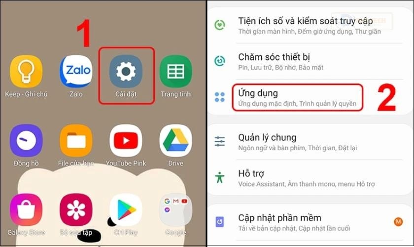 Cấp quyền cho ứng dụng Zalo