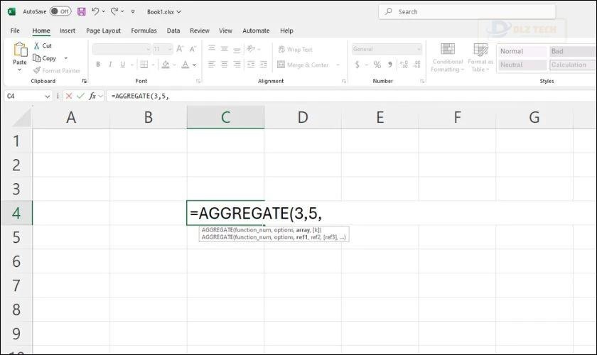 Đánh số thứ tự trong Excel bằng hàm AGGREGATE