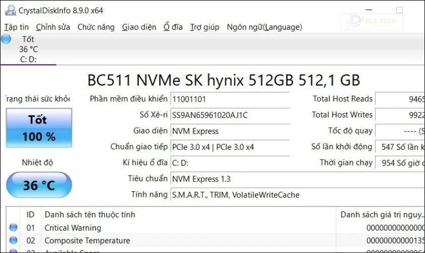 Kiểm tra kết quả để xác định sức khỏe ổ cứng
