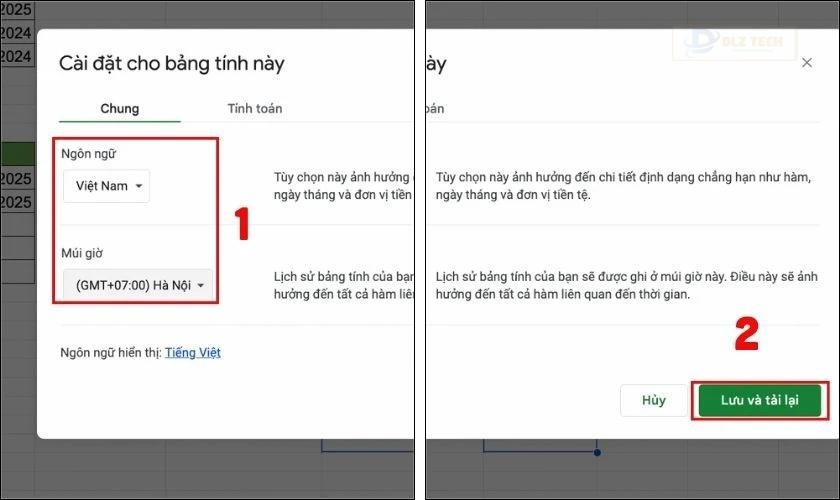 Cách thay đổi định dạng ngày mặc định Google Trang tính