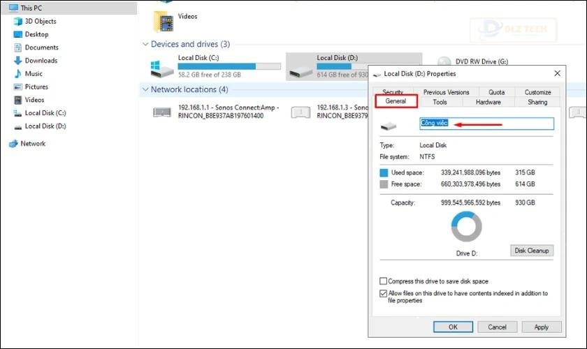 Nhập tên ổ cứng rồi nhấn OK để hoàn tất