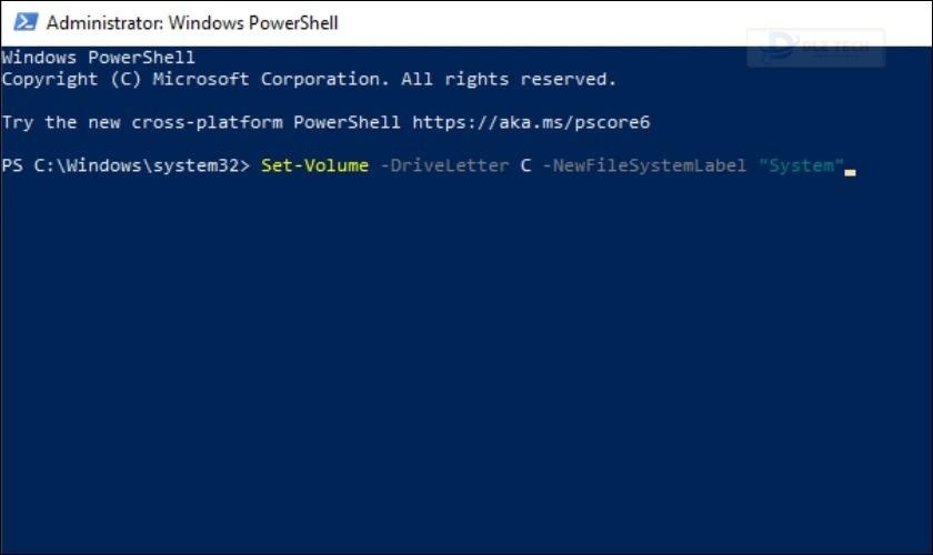 Thay tên ổ cứng mới mà bạn muốn và bấm OK là hoàn tất