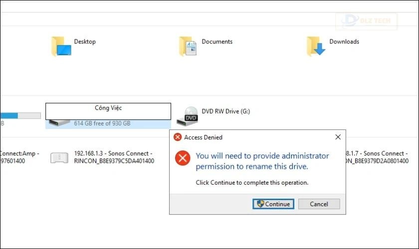 Bấm OK để xác nhận lệnh đổi tên ổ cứng