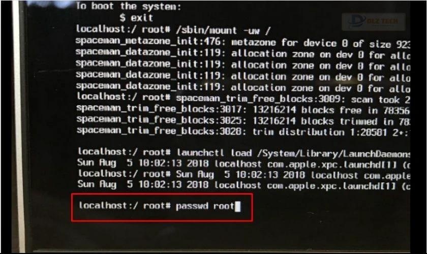 Mở Root User và gõ câu lệnh cho sẵn