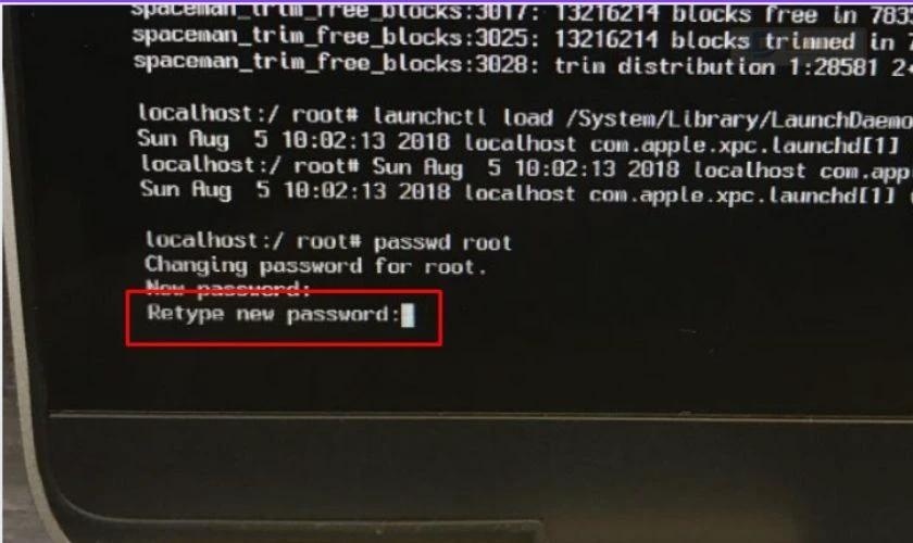 Nhập mật khẩu bạn muốn đặt rồi Enter