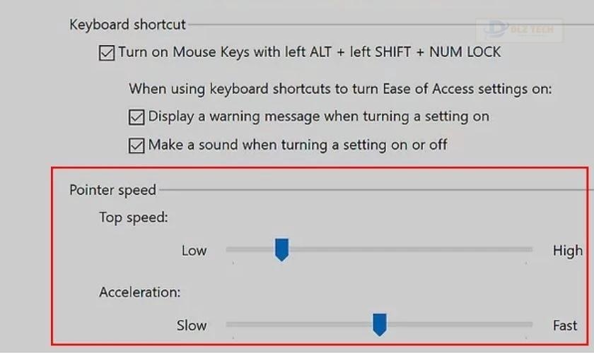 Tùy chỉnh tốc độ của con trỏ