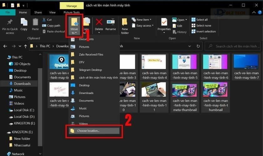 Bạn chọn Move to và nhấn Choose location