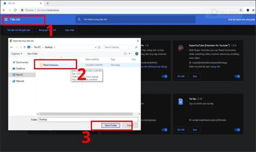 Giải nén file và nhấn Select Folder để cài đặt