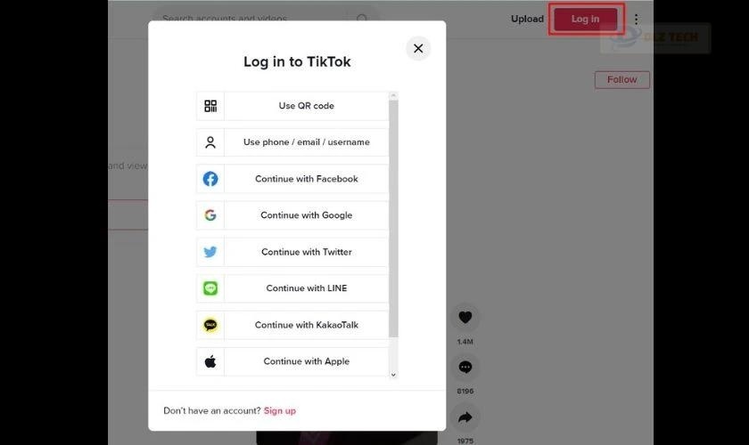 Đăng nhập vào tài khoản TikTok và bắt đầu trải nghiệm