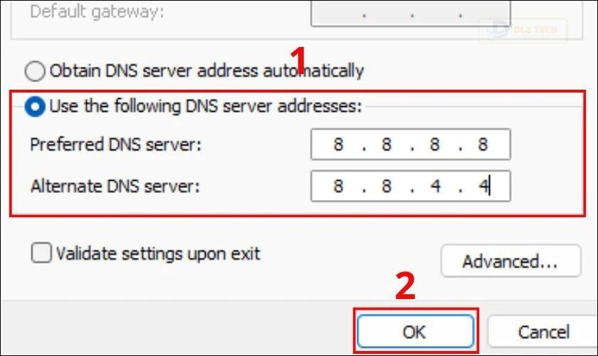 Thay đổi máy chủ DNS để tăng tốc độ Wifi trên Windows 11