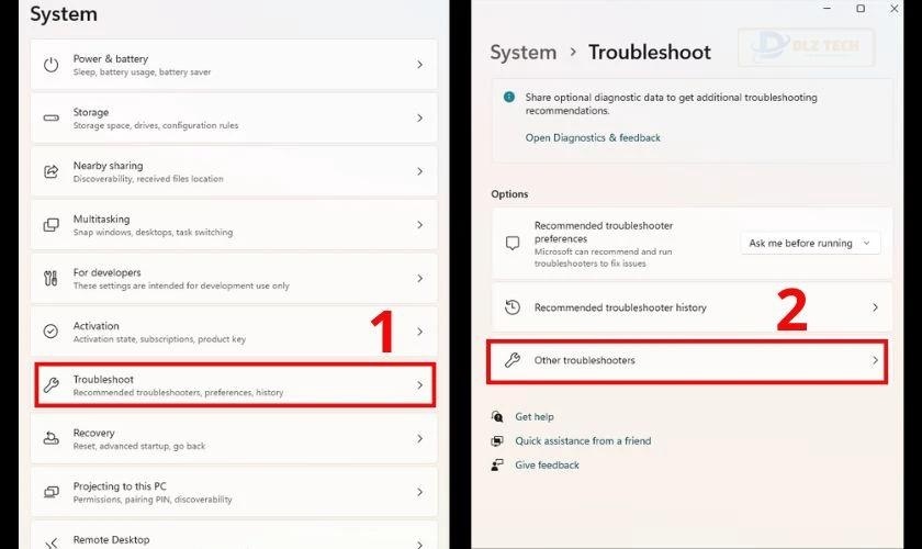 Nhấp mục Troubleshoot và chọn Other troubleshooters
