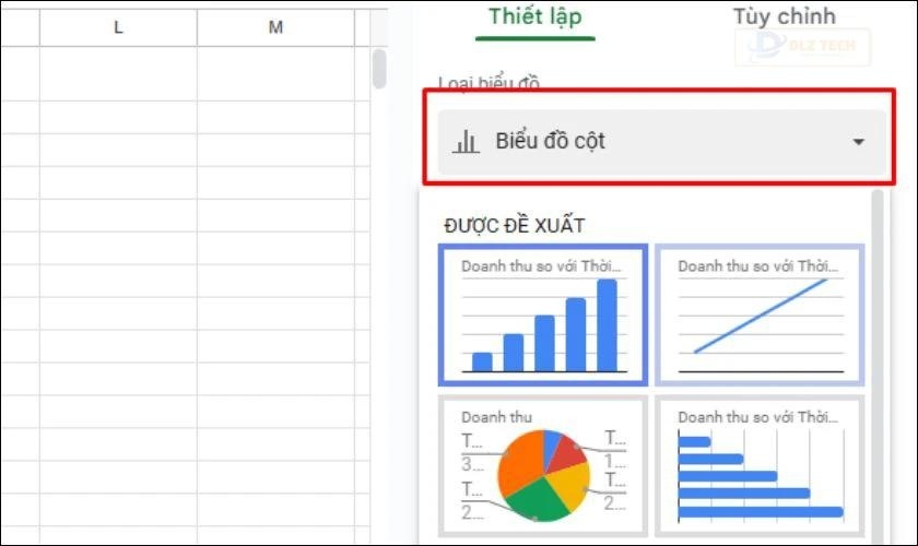 Chuyển sang biểu đồ cột (nếu cần)