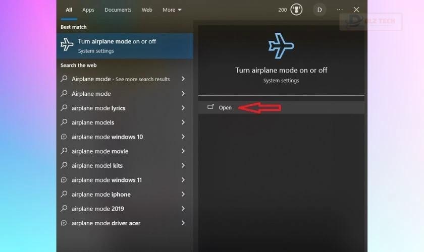 Tắt chế độ máy bay qua Cài đặt hệ thống