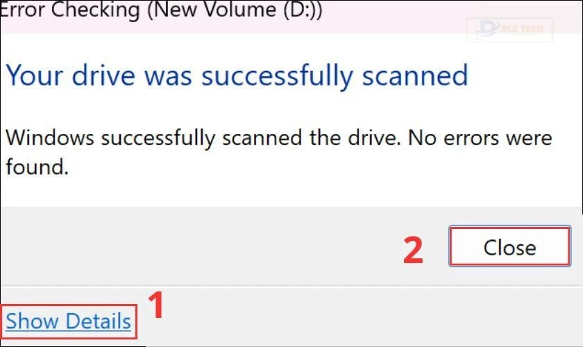 Sử dụng công cụ có sẵn Windows CHKDSK Tool để test ổ cứng laptop