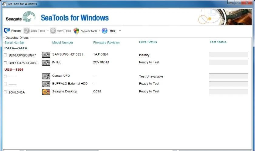 Phần mềm SeaTools