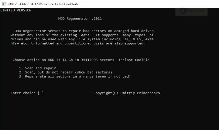 HDD Regenerator là phần mềm miễn phí chuyên dụng kiểm tra và sửa chữa ổ cứng HDD