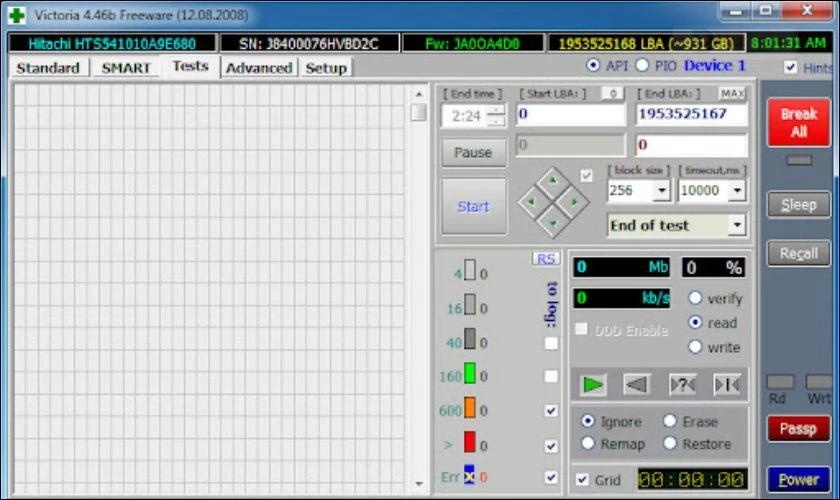 Phần mềm test ổ cứng SSD, HDD - Victoria
