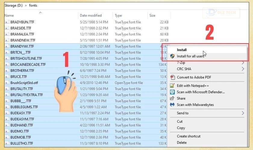 Thêm nhiều font chữ vào Word cùng một lúc
