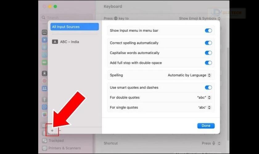 Click vào dấu cộng ở khung bên trái