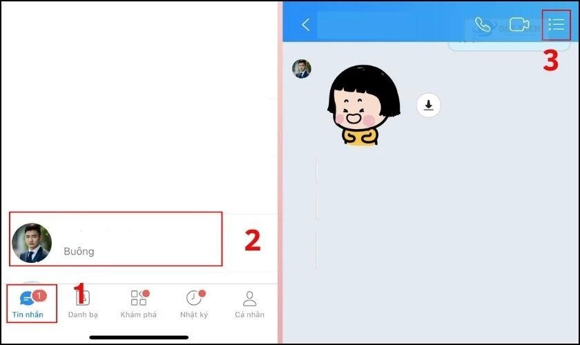 Thiết lập quyền riêng tư tự xoá tin nhắn bước 1