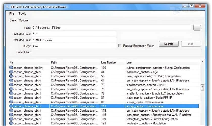 Tìm file trong Win 7 bằng FileSeek